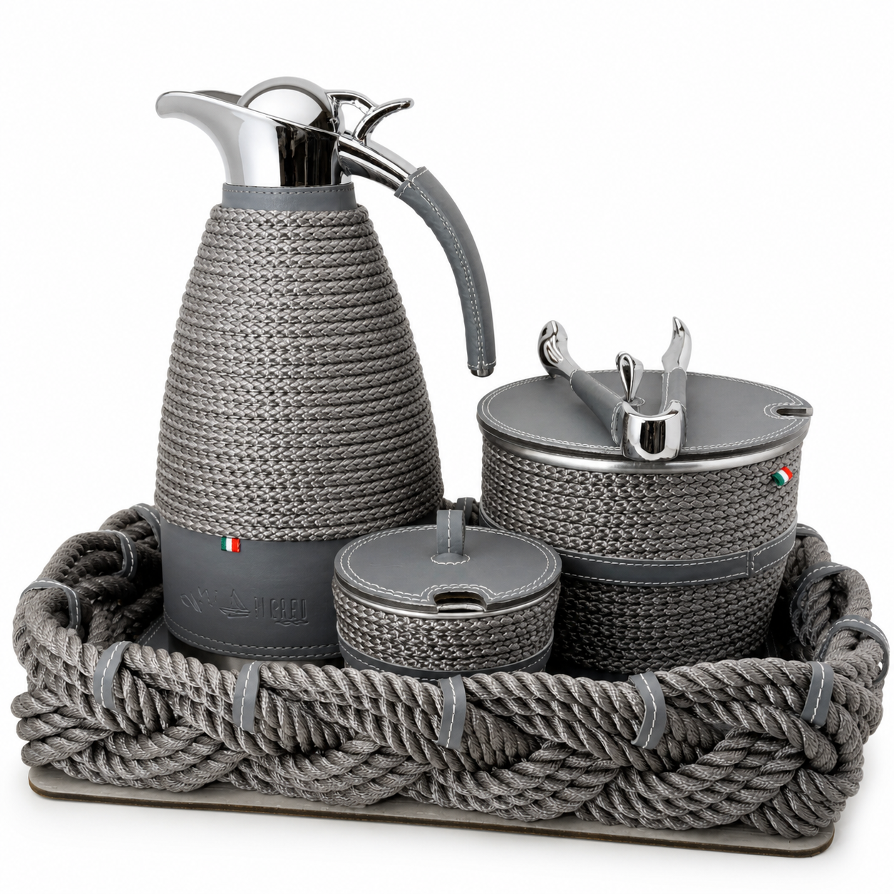 Service de table 4 pièces gris - Corde marine