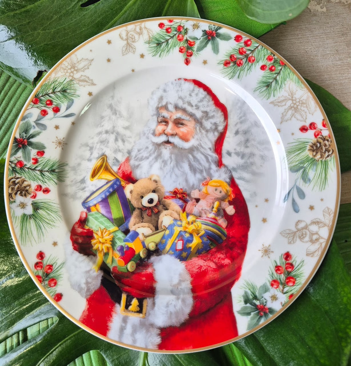 Coffret de 4 assiettes en porcelaine – Santa is Coming