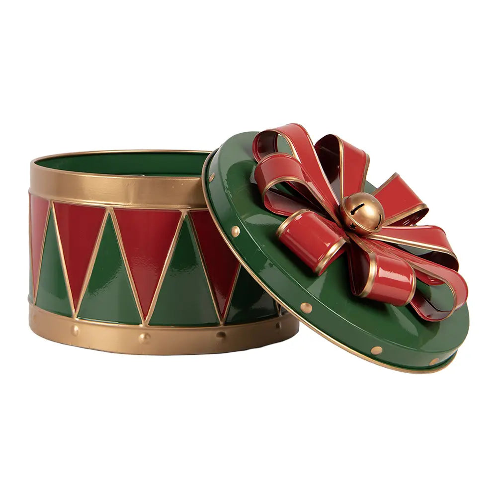 Ensemble de 3 Boîtes Tambour de Noël – Rouge/Vert