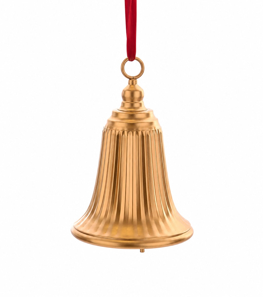 Cloche de Noël en métal doré 33 cm