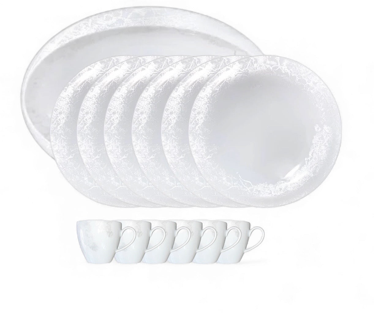 Set Porcelaine 13 Pièces Belle époque White