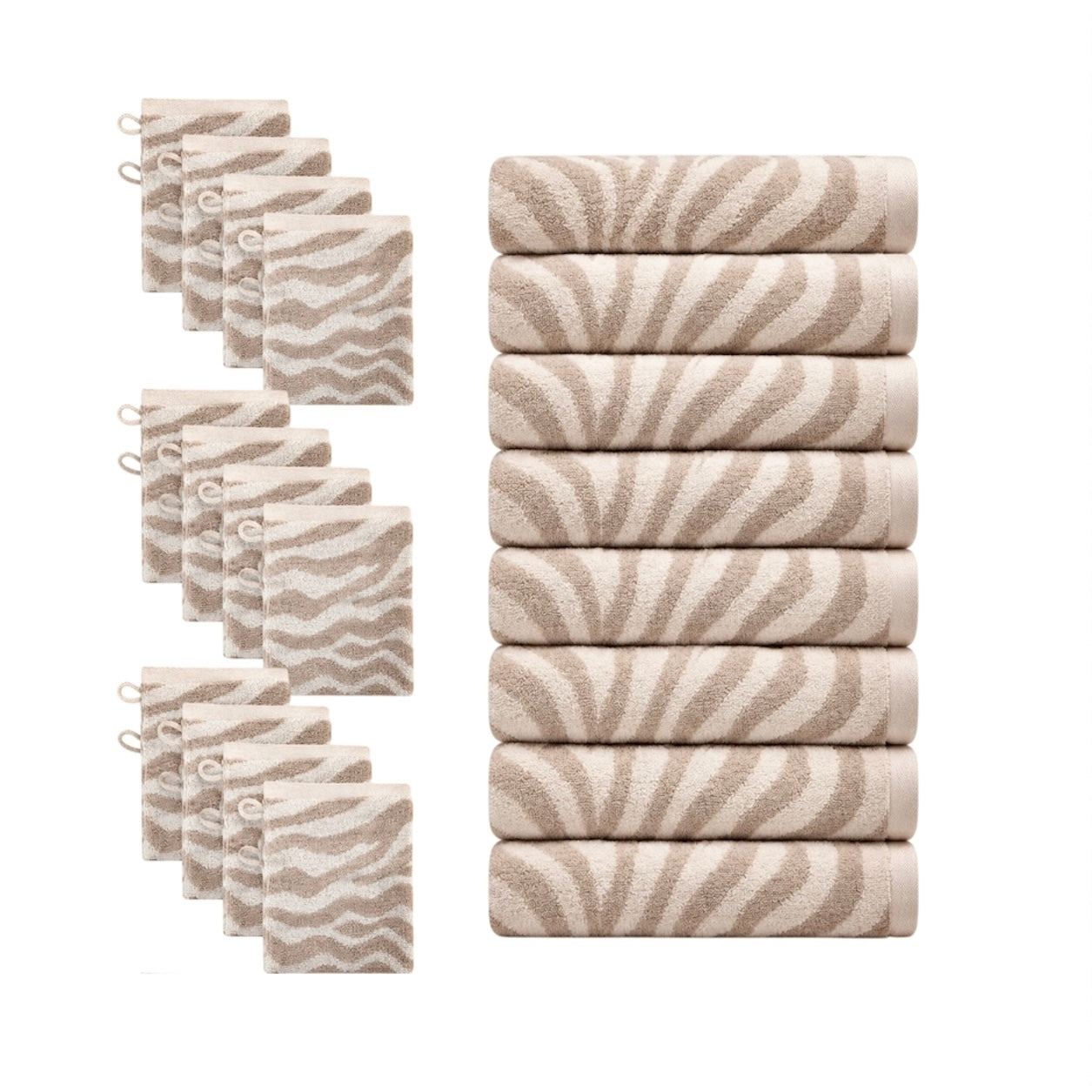 20 Pièces Set de Bain Haut de Gamme - Zebra soft