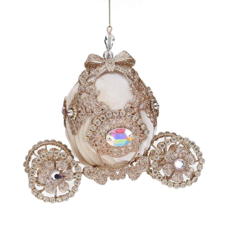 Carrosse Royal de Noël Or Champagne 20 cm