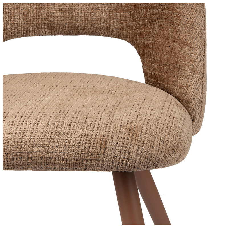 Chaise Luma en tissu camel