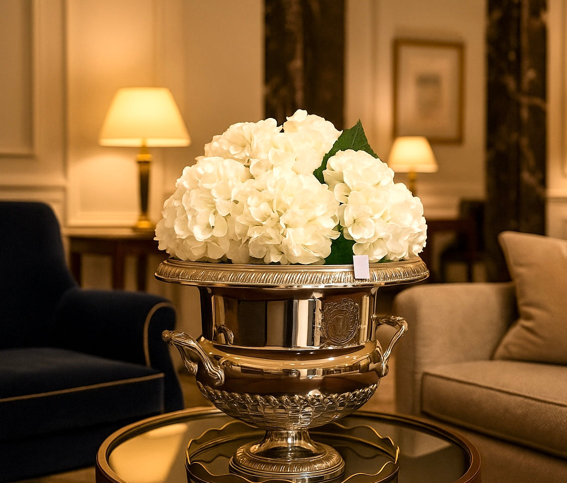 Prestige champagne bucket in silver-plated brass 35 cm