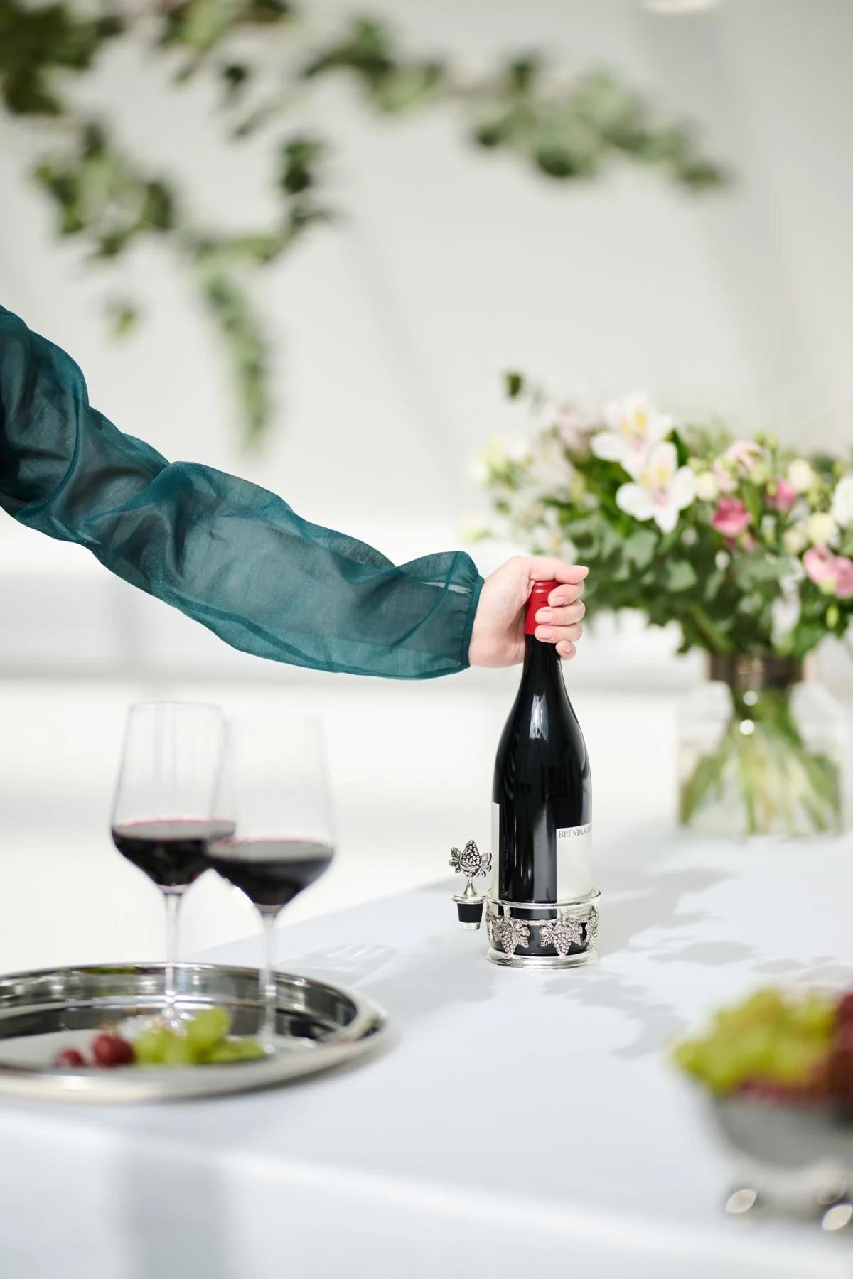 Support de Bouteille Élégance Argentée - Raya