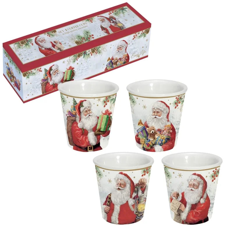 Santa coffret 4 tasses expresso - Maison porcel  | Porcelaine