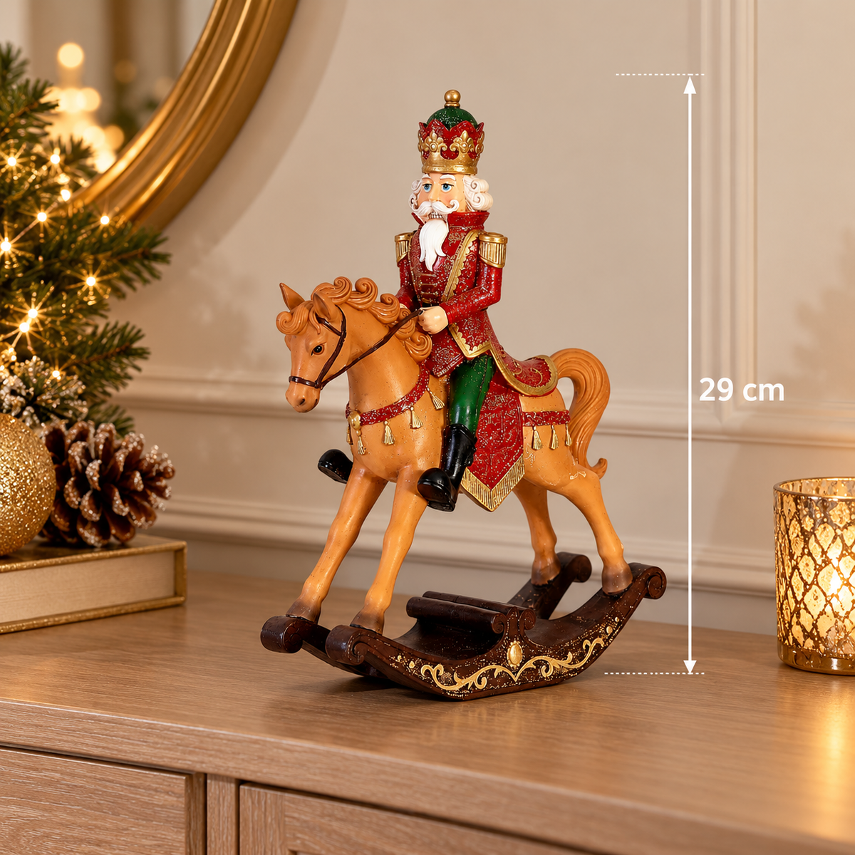 Casse-Noisette sur Cheval à Bascule – 29 cm