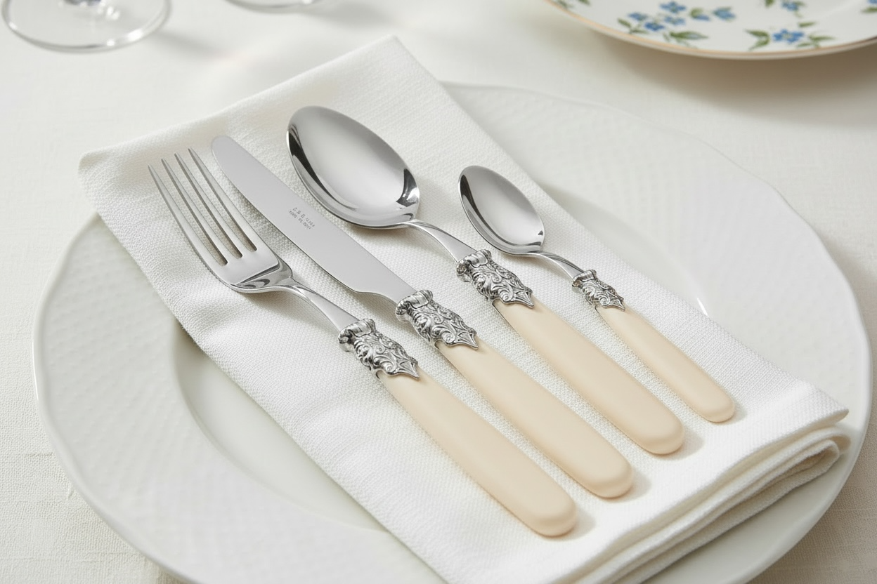 Couvert italien | Paris argent ivoire MAT