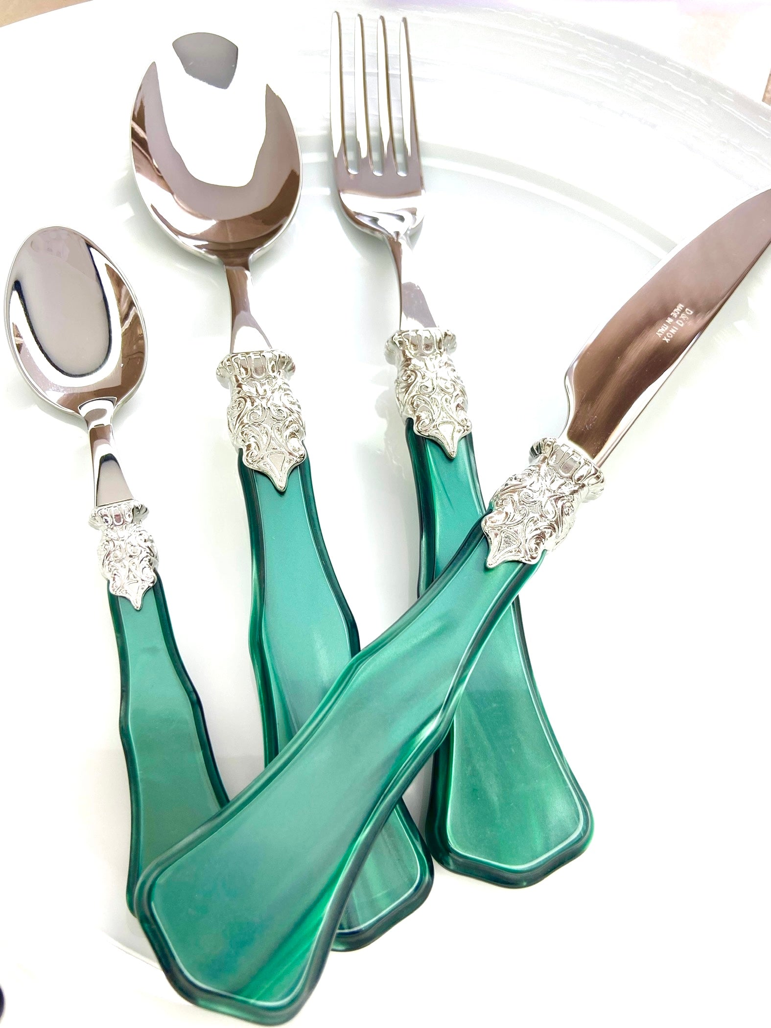 Ginevra argent vert - Maison porcel  | Porcelaine