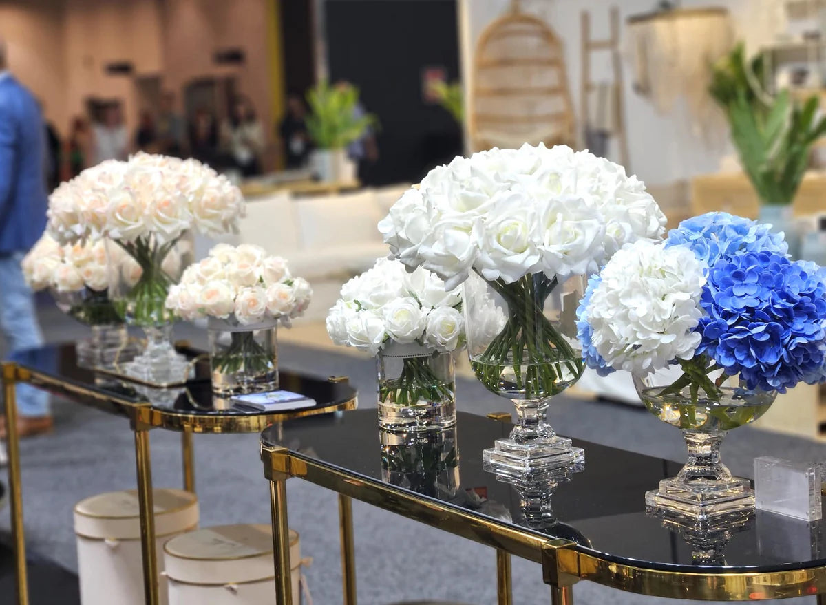 Bouquet versaille 37 roses blanche badge argent - Maison porcel  | Porcelaine