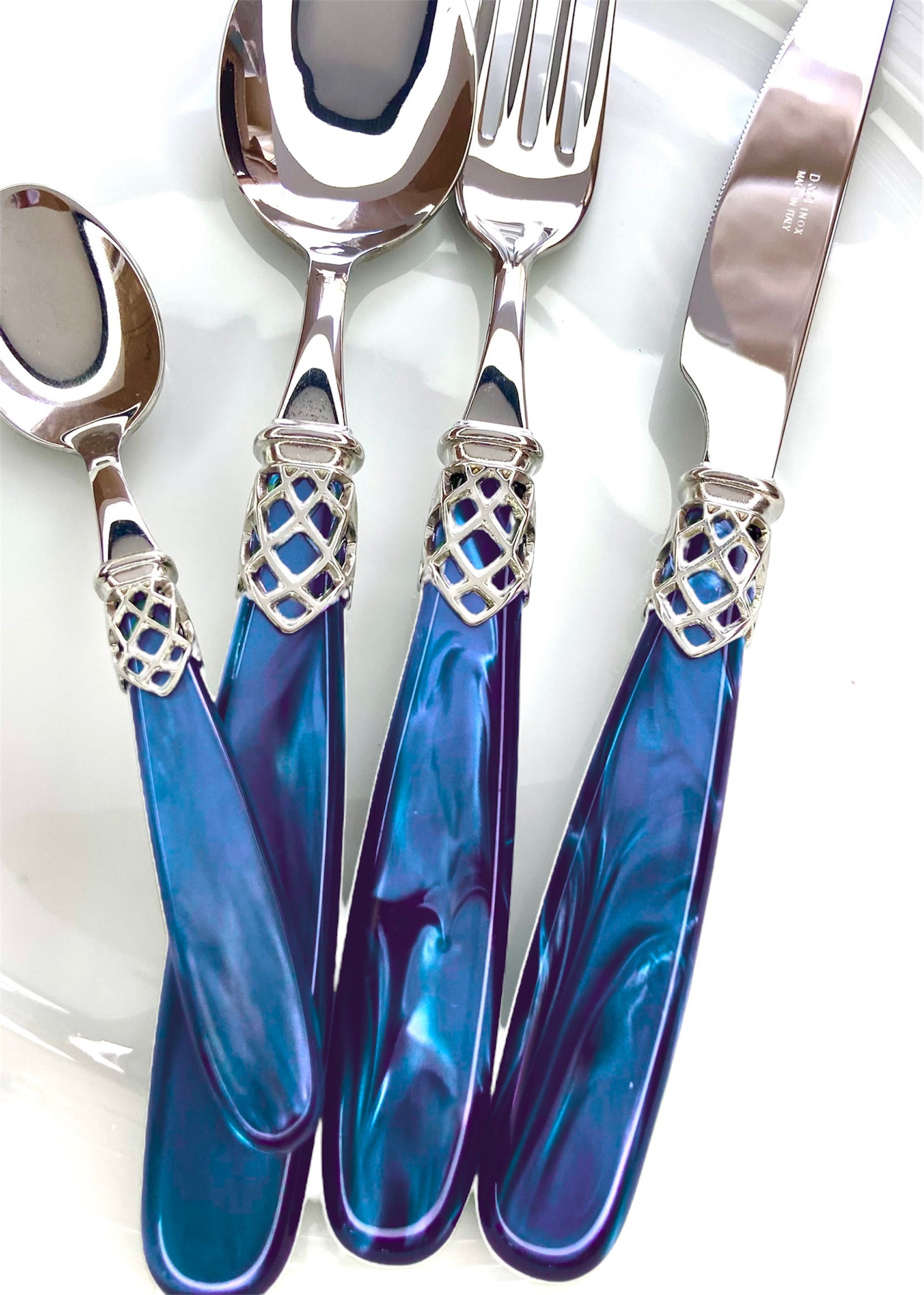 Couverts italiens | France argent bleu foncé