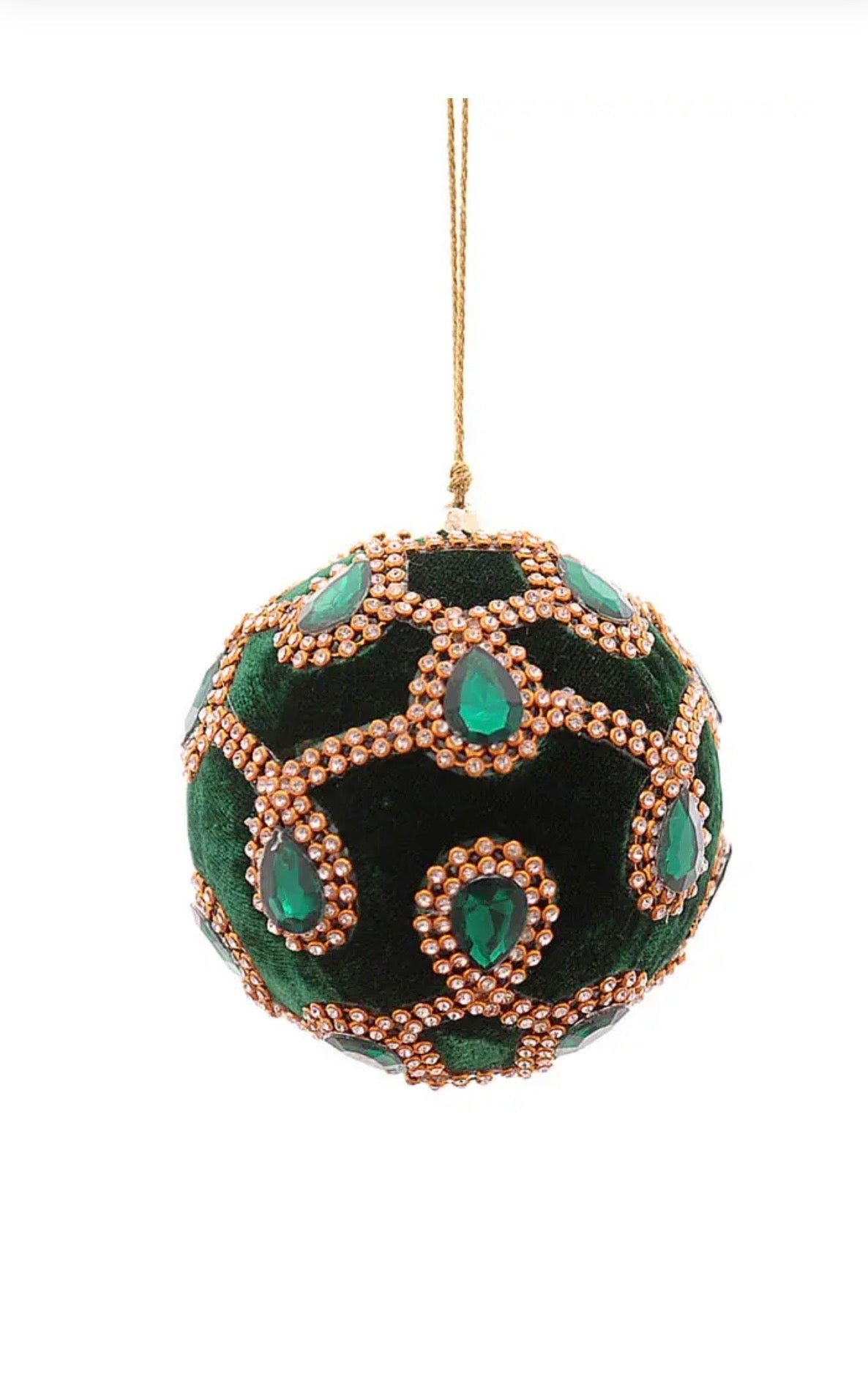 Boule de Noël velours - Stones vert