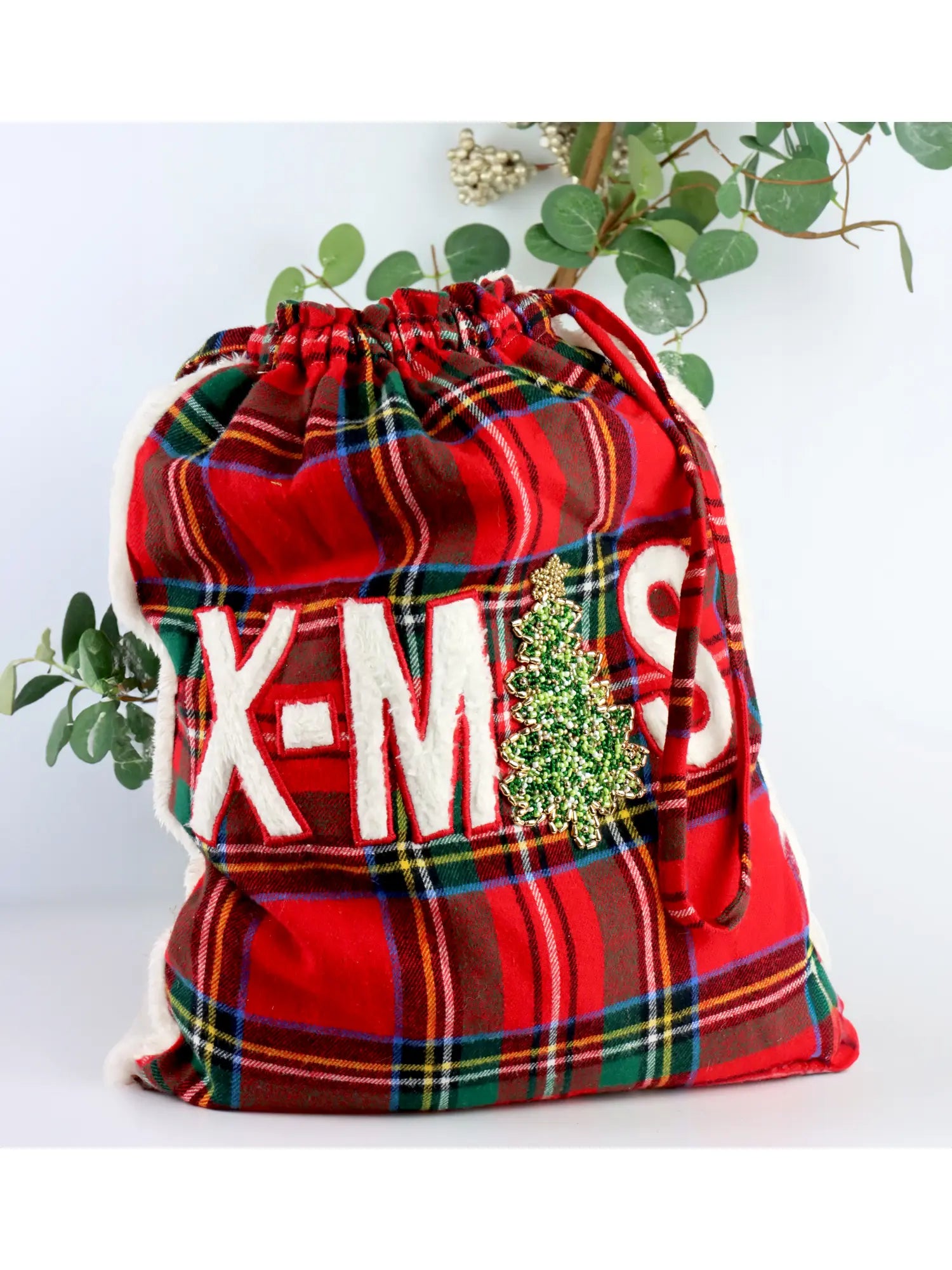 Sac de Noël x-mas 30x40 rouge - Maison porcel  | Porcelaine