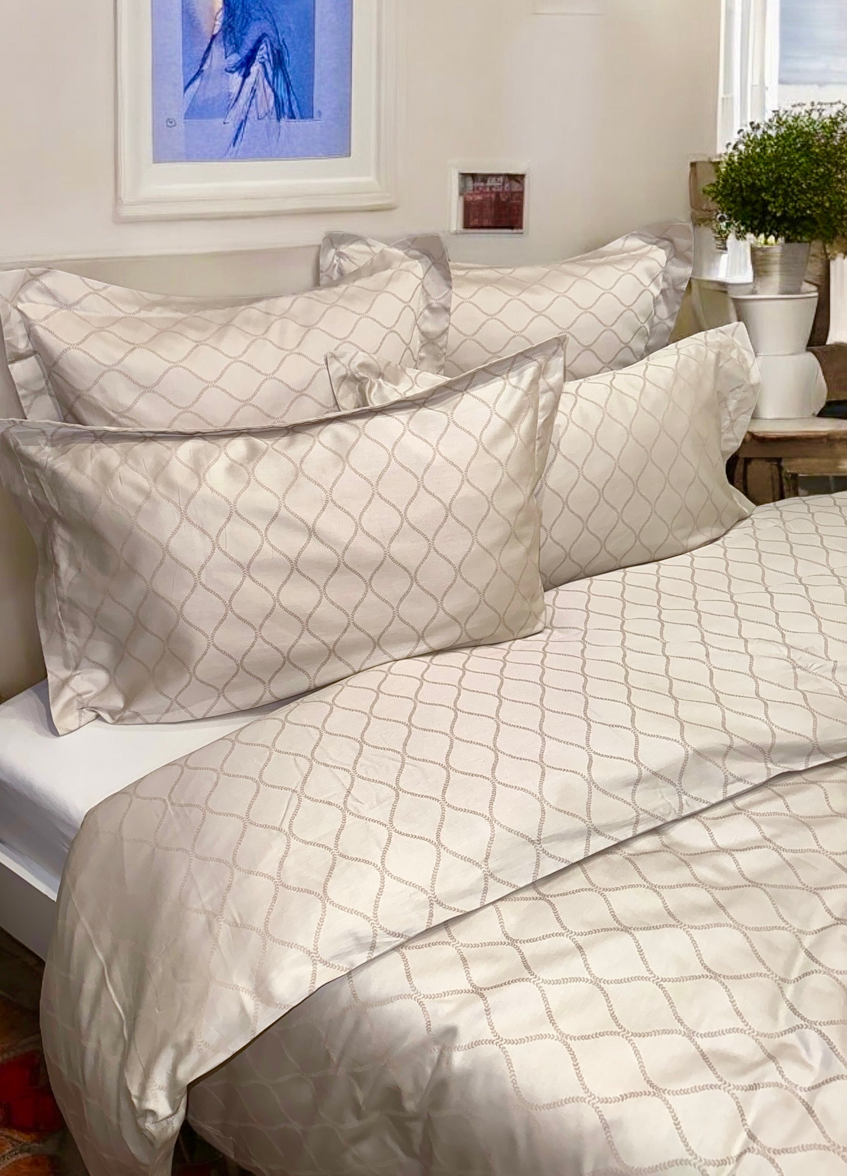 Housse de couette Luca 300 fils - Maison porcel  | Porcelaine