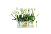 Bouquet of white tulips in a vase