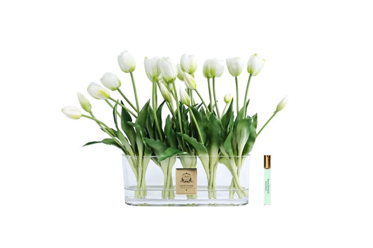 Bouquet de tulipes blanches en vase
