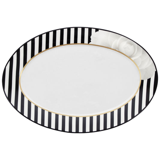 Camélia plat 39cm - Maison porcel  | Porcelaine