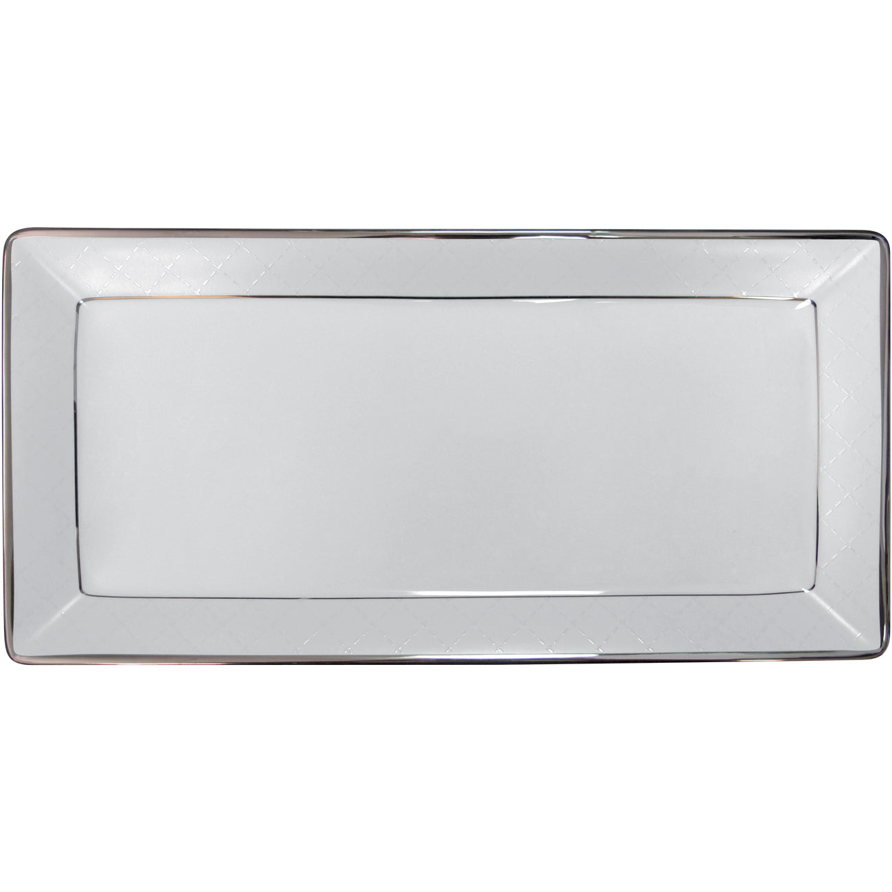 Ethereal white plat rectangle 40cm - Maison porcel  | Porcelaine