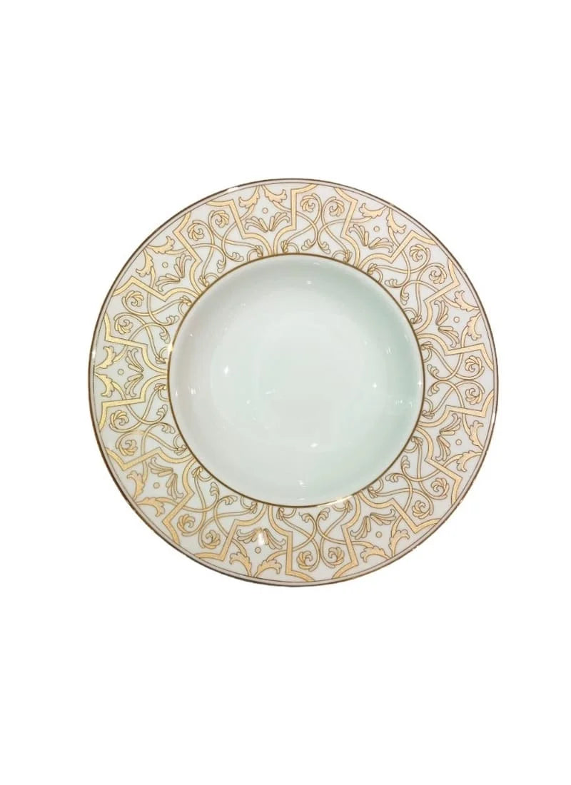 Gold legacy assiette creuse 22cm - Maison porcel  | Porcelaine