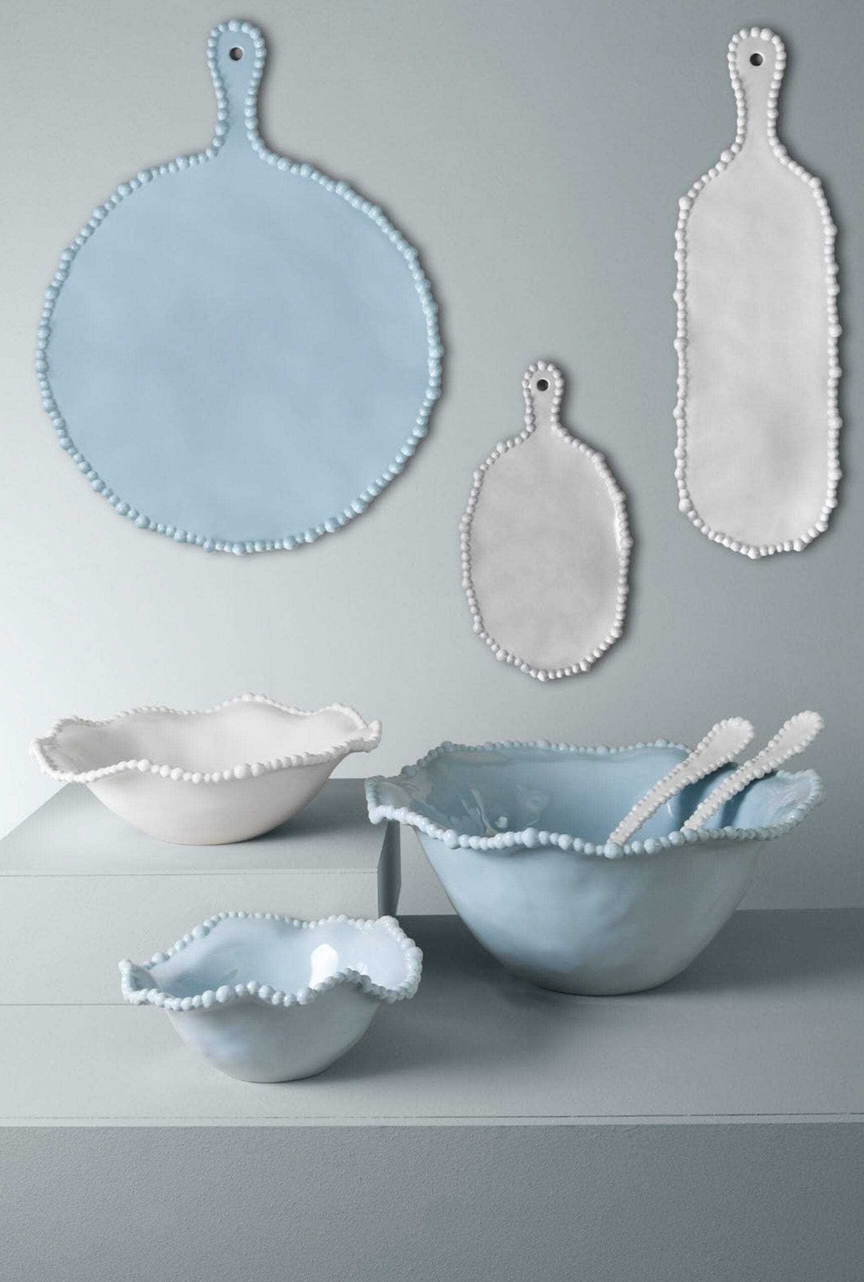 Joke assiette plate 28cm bleue - Maison porcel  | Porcelaine