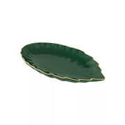 Liberty plat feuille vert - Maison porcel  | Porcelaine