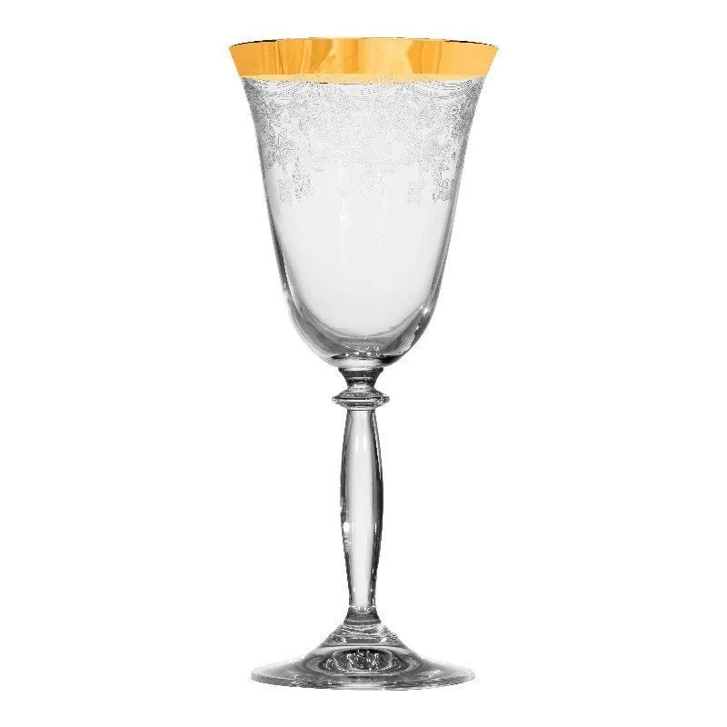 Lot 4 verre à vin Versailles doré - Maison porcel  | Porcelaine