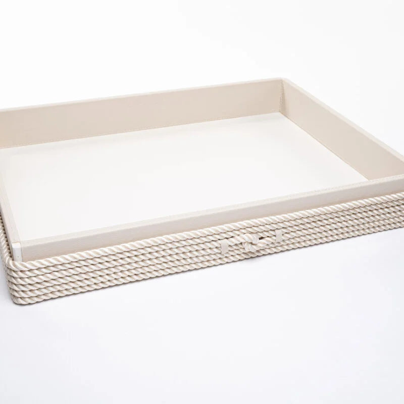 Plateau rectangle 62cm modern crème - Maison porcel  | Porcelaine