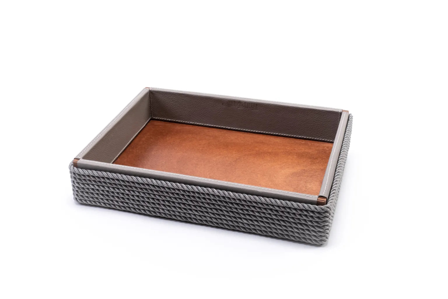 Plateau rectangle 42cm gris - Maison porcel  | Porcelaine