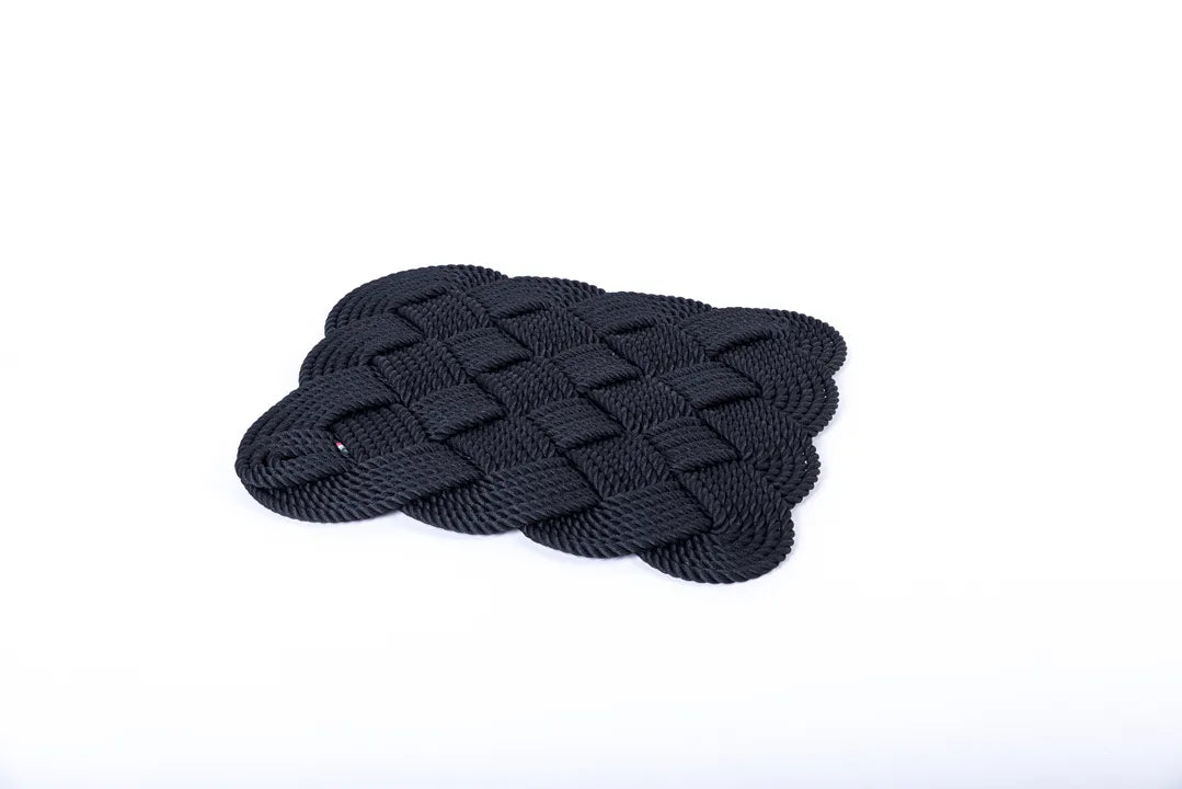 Napperon carré 45cm noir - Maison porcel  | Porcelaine