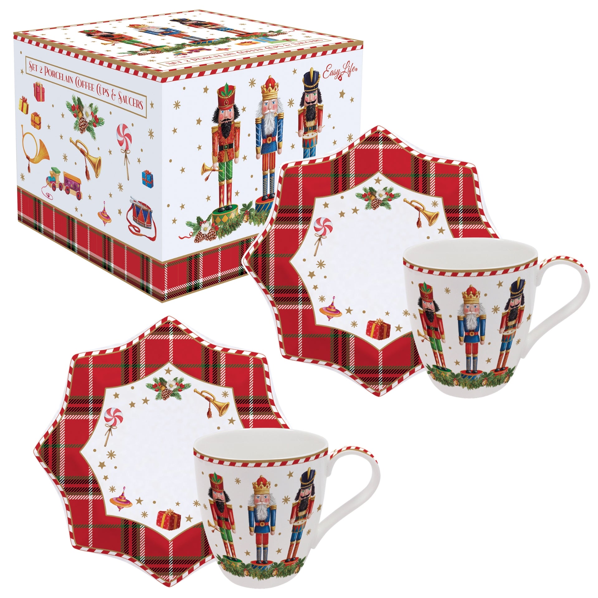 Vintage Nutcracker coffret 2 tasses à café - Maison porcel  | Porcelaine