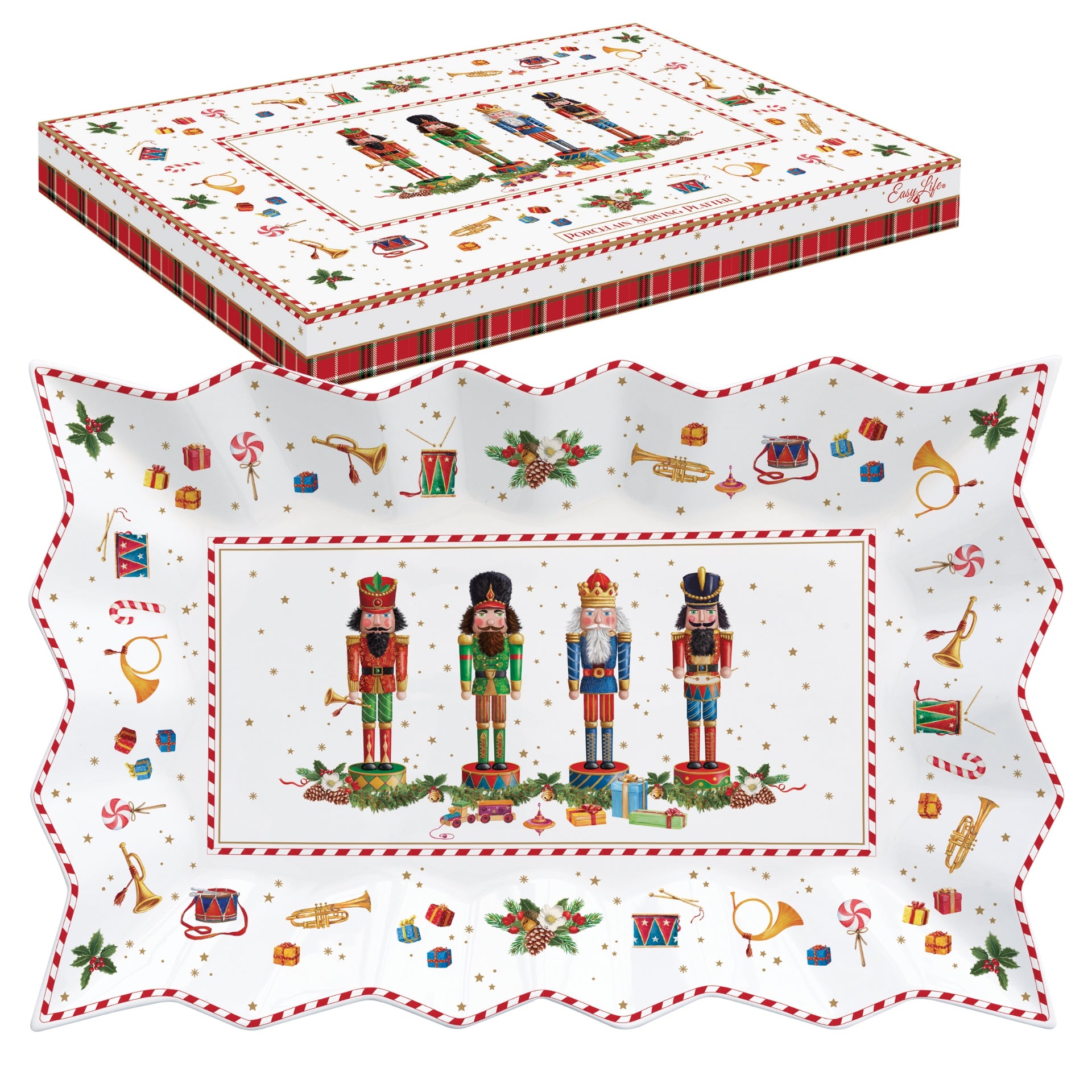 Vintage Nutcracker plat rectangle - Maison porcel  | Porcelaine