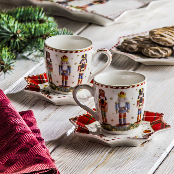 Vintage Nutcracker coffret 2 tasses à café - Maison porcel  | Porcelaine