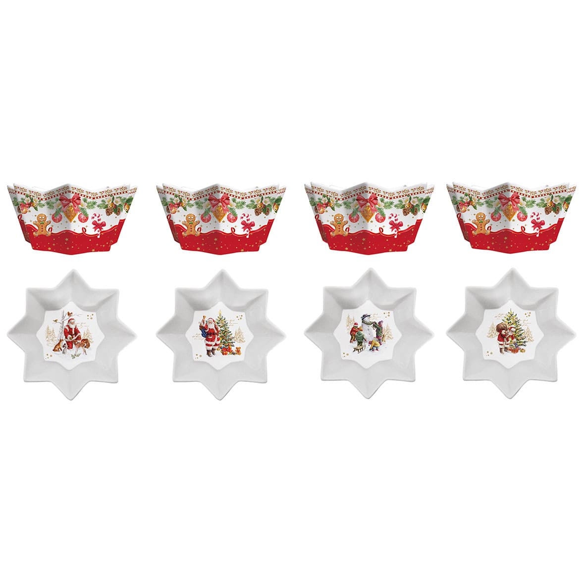 Christmas memories coffret 4 bols 11cm - Maison porcel  | Porcelaine