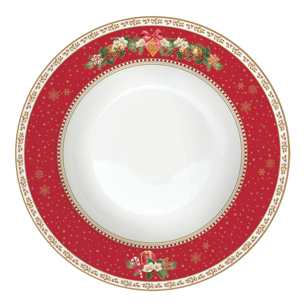Christmas memories assiette creuse 21cm - Maison porcel  | Porcelaine