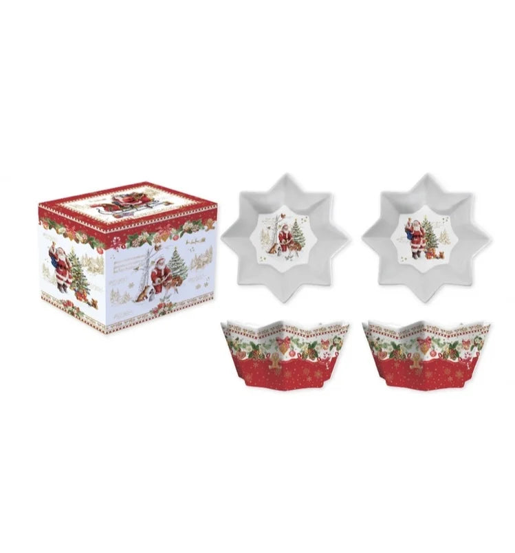 Christmas memories coffret 2 bol 14cm - Maison porcel  | Porcelaine