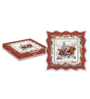 Christmas memories plat carré 30cm - Maison porcel  | Porcelaine