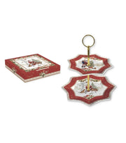 Christmas memories plat 2 étages - Maison porcel  | Porcelaine