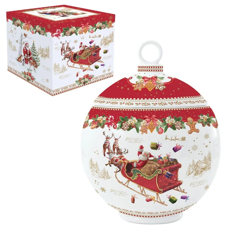 Christmas memories bonbonnière 15cm - Maison porcel  | Porcelaine