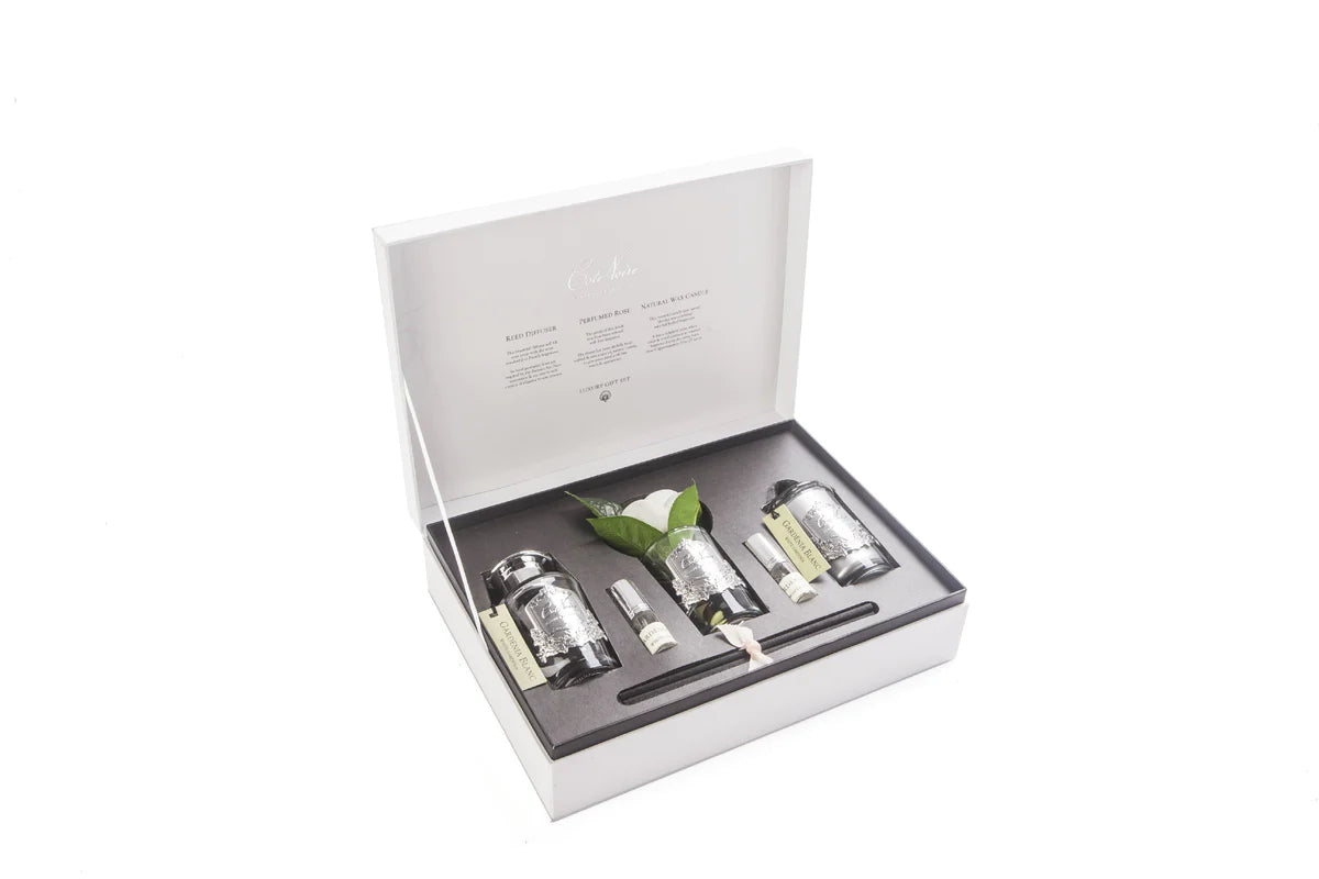 Coffret cadeau argent blanc - Maison porcel  | Porcelaine