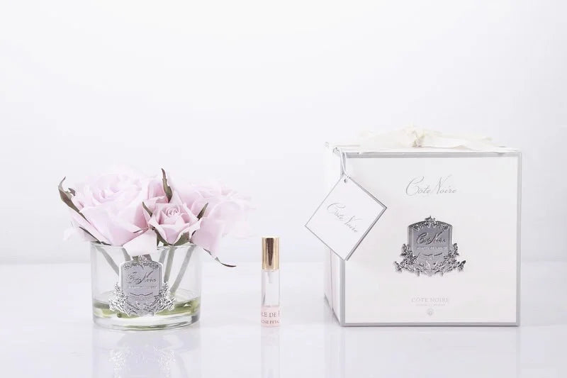 Bouquet five argent blanc fleur rose - Maison porcel  | Porcelaine