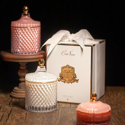Grande bougie art deco doré blanc - Maison porcel  | Porcelaine
