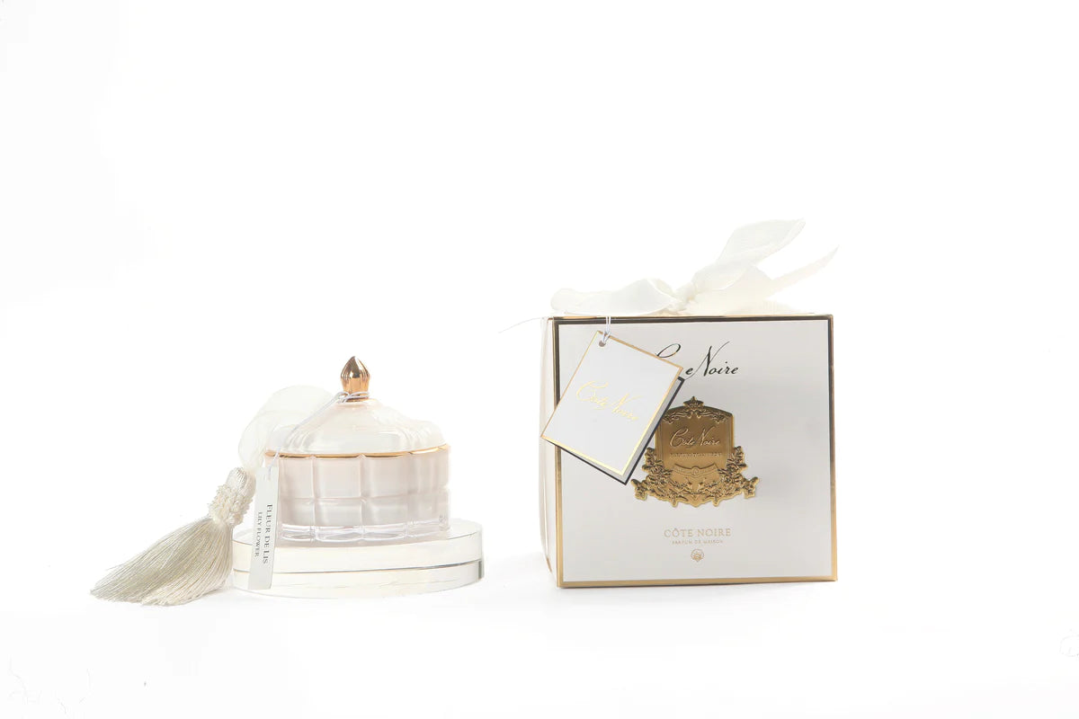 bougie art deco doré blanc - Maison porcel  | Porcelaine