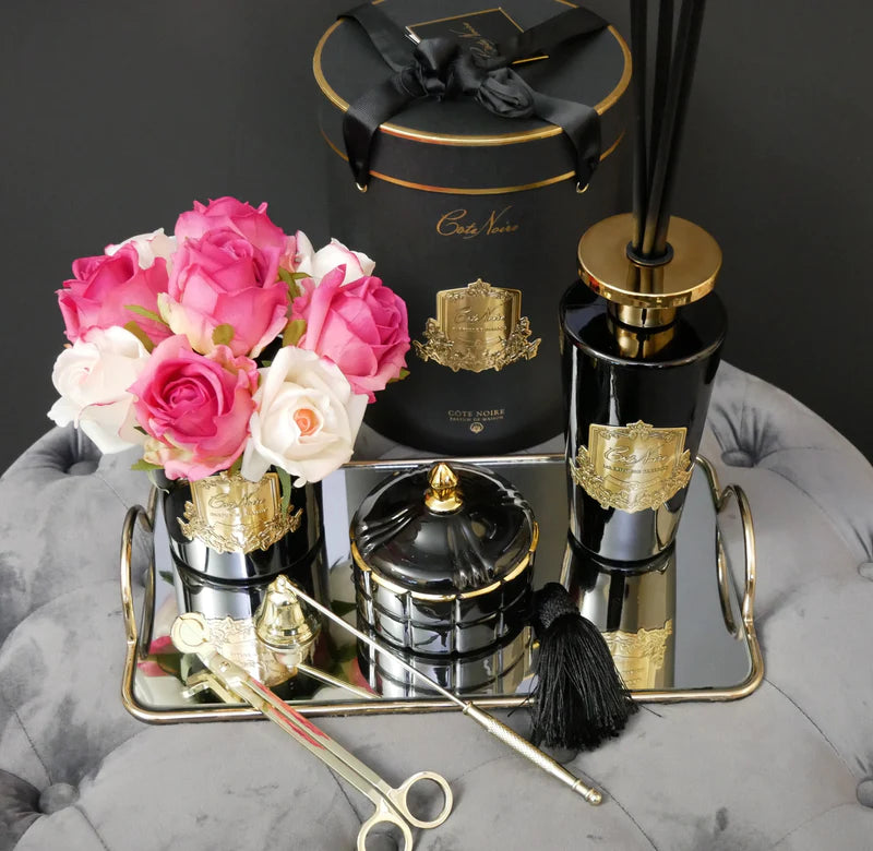 bougie art deco doré noir - Maison porcel  | Porcelaine