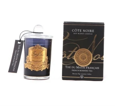 Bougie 75g thé du matin français doré noir - Maison porcel  | Porcelaine