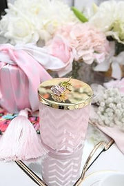 Bougie foulard rose - Maison porcel  | Porcelaine