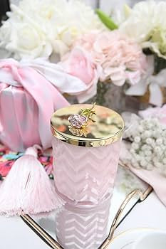 Bougie foulard rose - Maison porcel  | Porcelaine