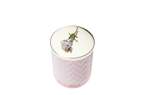 Bougie foulard rose - Maison porcel  | Porcelaine