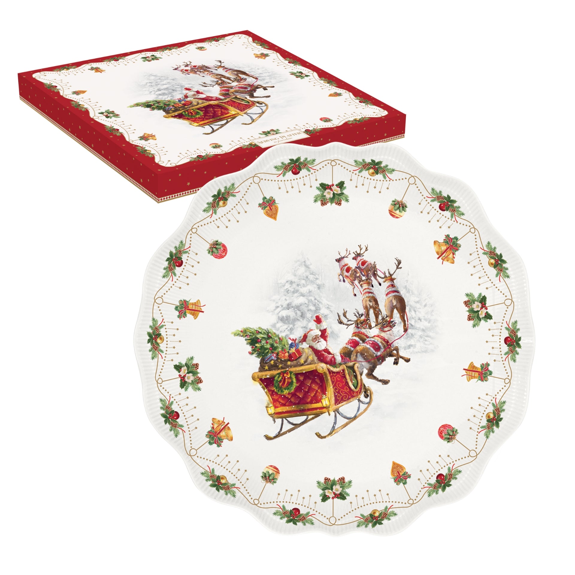 Nostalgic Christmas plat à tarte 32cm - Maison porcel  | Porcelaine