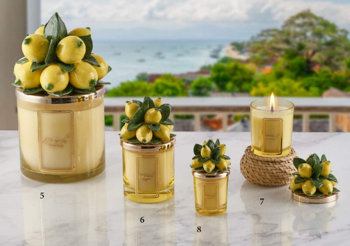 Bougie citronnier JAUNE - Maison porcel  | Porcelaine